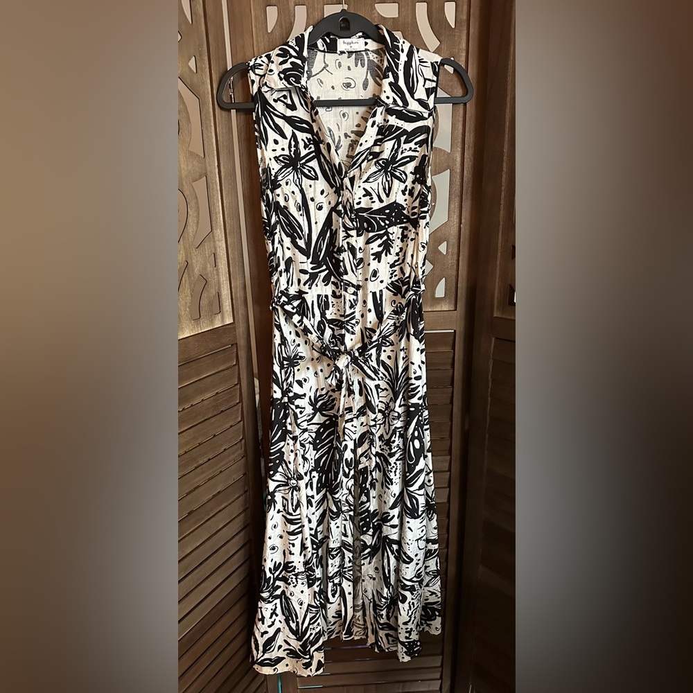 Black and White Floral Dress- Size M